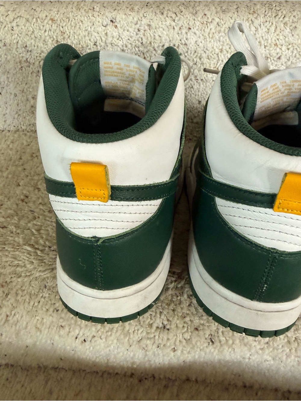 Nike High-Top Sneakers in White and Dark Green - Picture 11 of 14